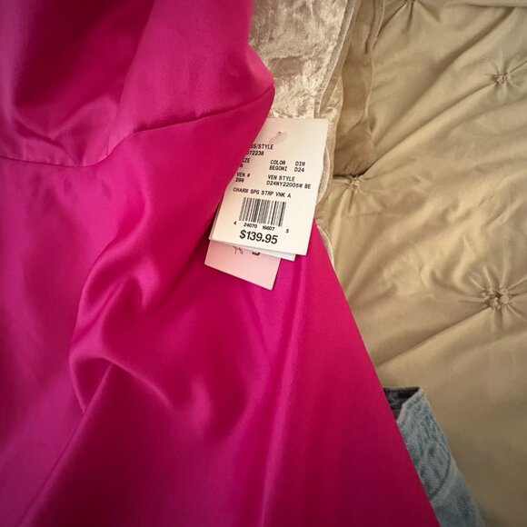 Hot Pink Satin Ball Gown - David's Bridal - Size 18 (NWT) - Picture 11 of 12